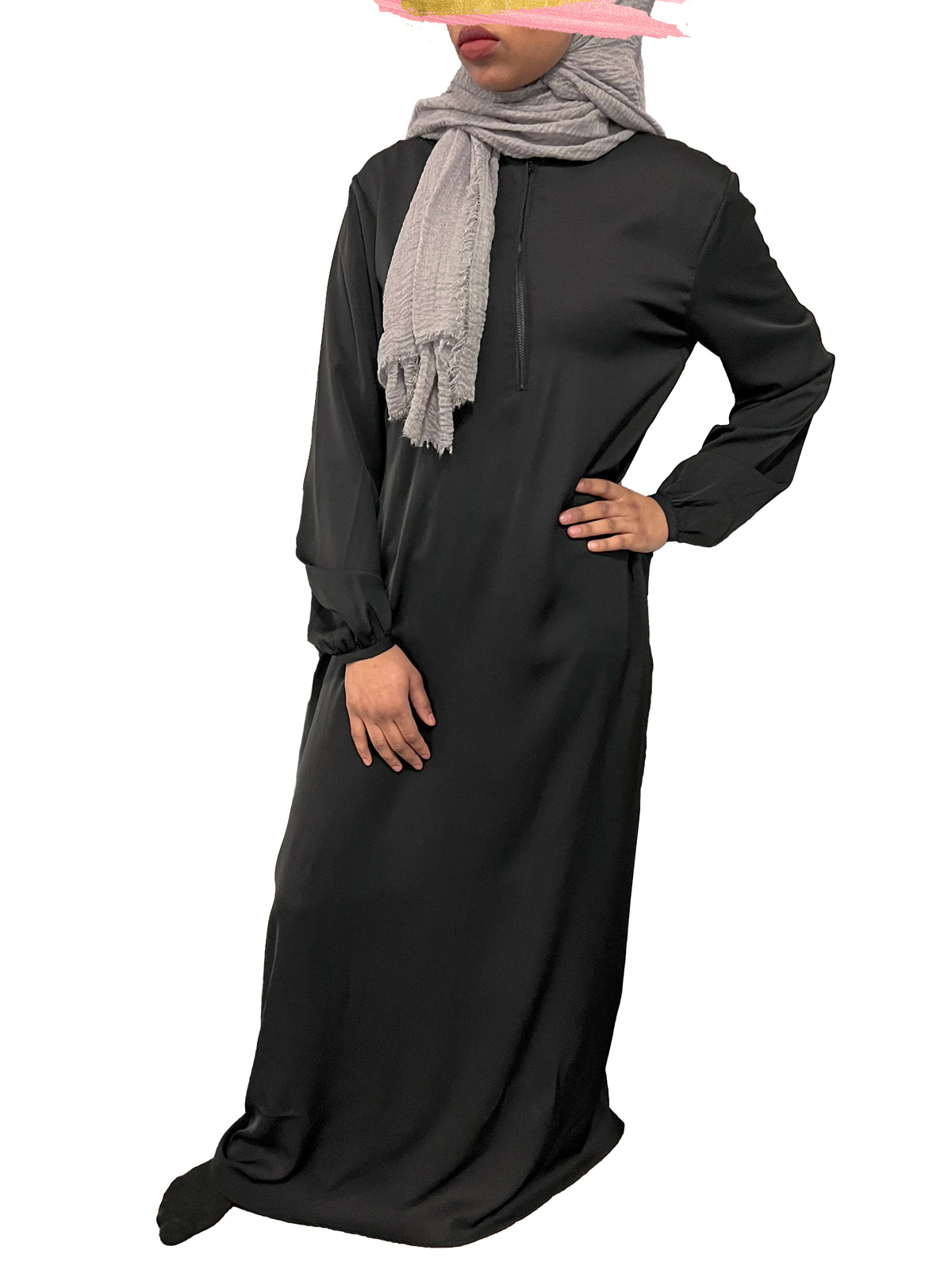Classic Black Abaya with Buttons
